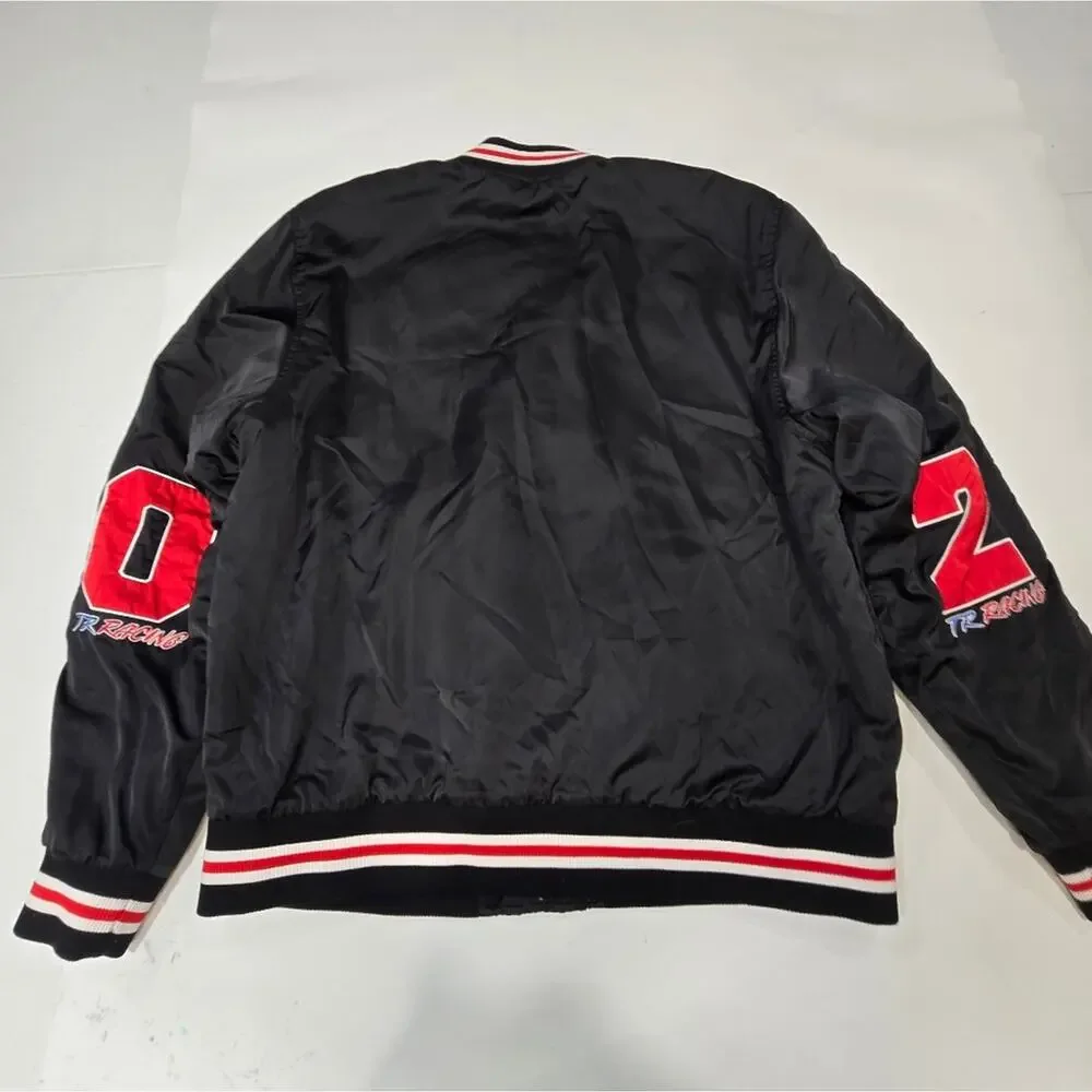 True Religion Racing Bomber Jacket in Jet Black